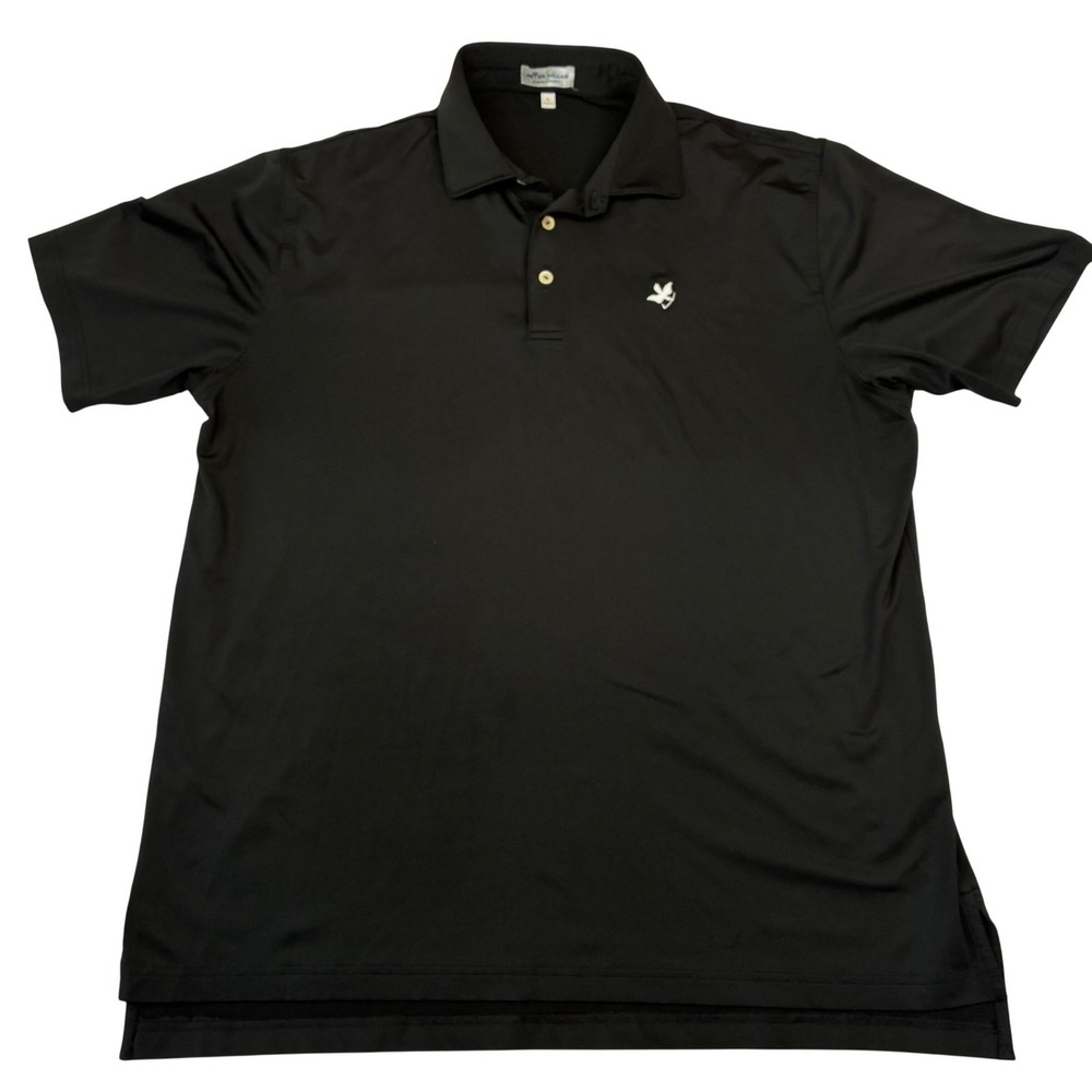 Peter Millar Polo Shirt Mens Large Black Summer Comfort Performance Golf Top